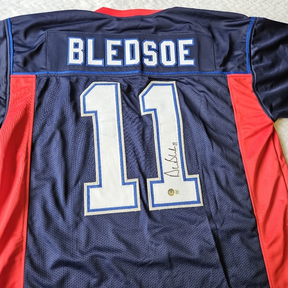 Drew Bledsoe Autographed Buffalo Bills Football Jersey Size XL - Picture 11 of 14